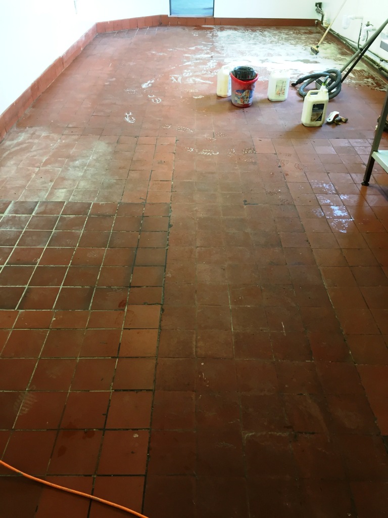 Quarry Tiles Before Cleaning Yeovil in Somerset