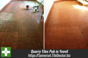 Quarry Tiles Cleaned and Sealed at a Pub in Yeovil, Somerset