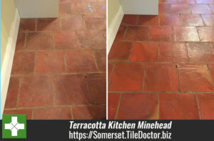 Restoring Dirty Terracotta Kitchen Tiles in Minehead