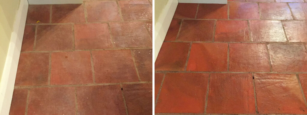 Terracotta Floor Before After Cleaning Minehead Somerset