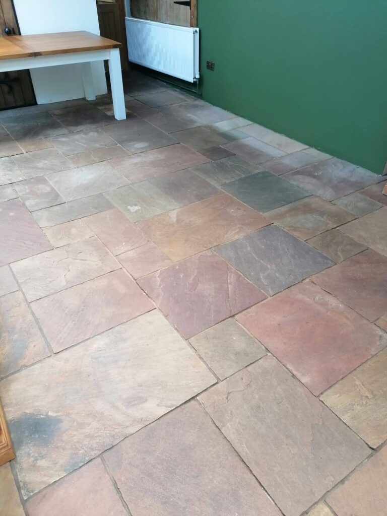 Sandstone Floor Before Cleaning Dunster