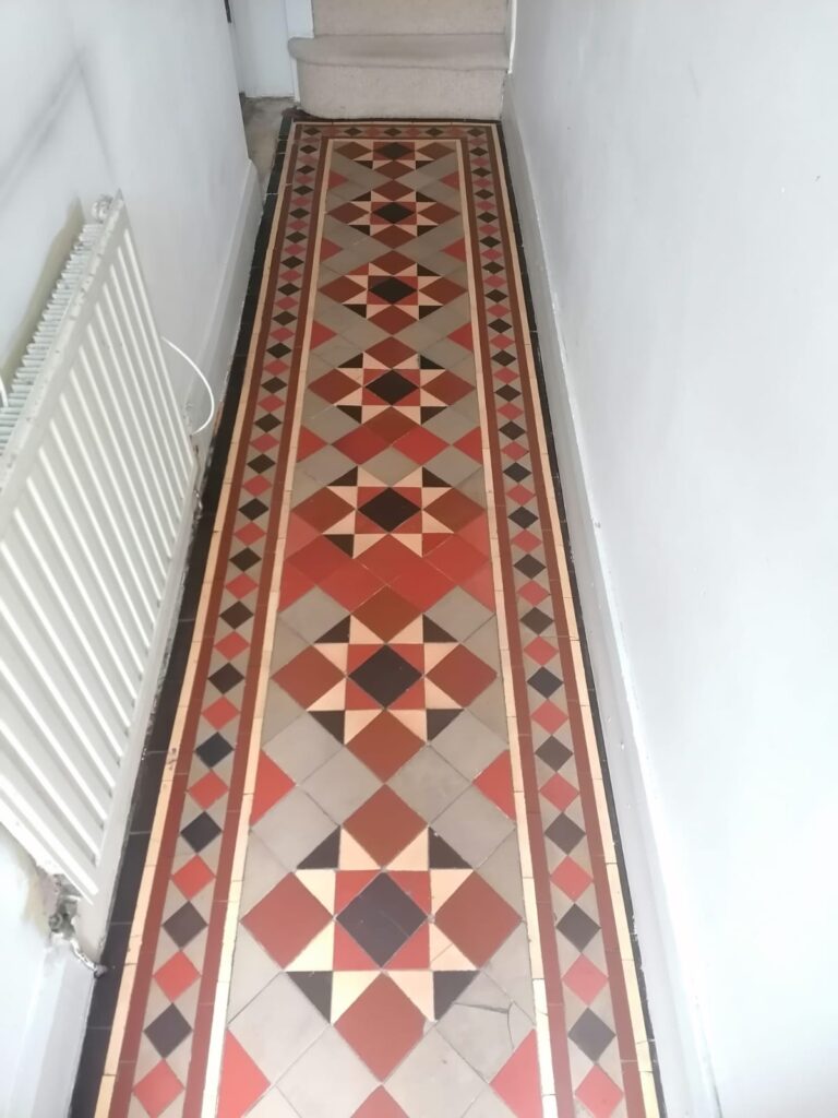 Victorian Tiled Hallway Floor After Restoration Taunton